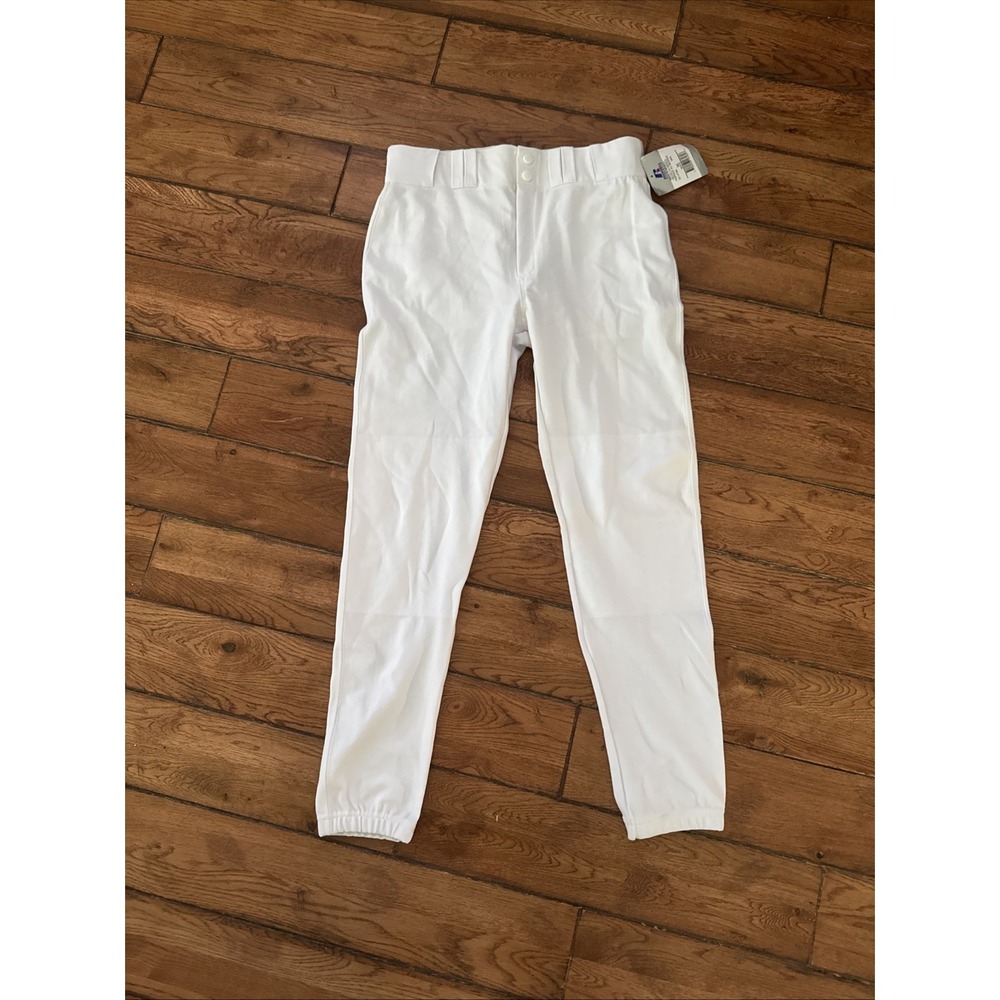 NEW Russell Athletic Baseball Pants Mens Size 32‎ White Double Knee